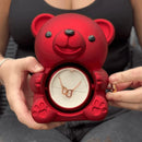 Urso Encanto™ Rosa Real + Colar Personalizado com 2 Corações