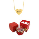 Caixa Rotativa com Rosa Eterna & Colar Personalizado com Nomes