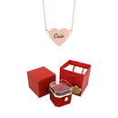 Caixa Rotativa com Rosa Eterna & Colar Personalizado com Nomes