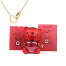 Urso Encanto™ Rosa Real + Colar Personalizado com 2 Corações