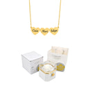 Caixa Rotativa com Rosa Eterna & Colar Personalizado com Nomes
