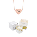 Caixa Rotativa com Rosa Eterna & Colar Personalizado com Nomes